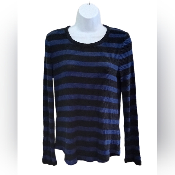 Old Navy Tops - Old Navy and Black Striped Long-Sleeve Crewneck